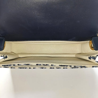DIOR Dioraddict Blue Canvas Monogram Single Shoulder Bag and Crossbody with Gold Hardware-(SKU)-966513977