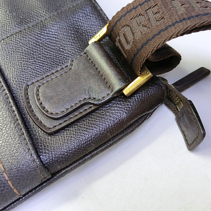 FERRAGAMO Dark Brown Calfskin Single Shoulder Tote Bag Crossbody Bag Golden hardware-(SKU)-943478247