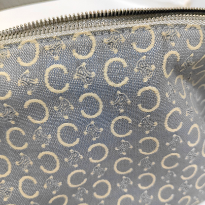CELINE Light blue canvas triumph handbag Silver Hardware Removable shoulder strap-(SKU)-959238155