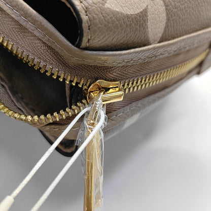 LOUIS VUITTON PALAIS Small Elephant Grey Leather Monogram Damier Ebene Shoulder Bag Tote Bag Crossbody Golden Hardware Removable Shoulder Strap-(SKU)-968594862