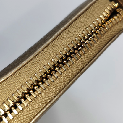 GUCCI Champagne-Colored Cowhide Embossed Wallet Golden hardware-(SKU)-939007917