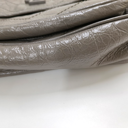 YSL NIKI Medium Grey Leather Quilted V-Grain Single Shoulder Bag Palladium Hardware-(SKU)-964831579