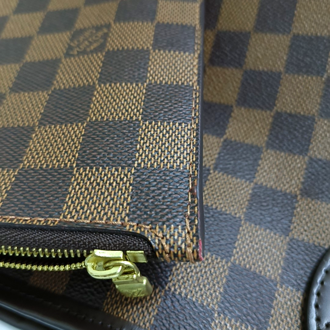 LOUIS VUITTON NEVERFULL Medium Brown Coated Canvas Monogram Shopping Bag Handbag Single Shoulder Bag with Detachable Strap and Pockets-(SKU)-957044821