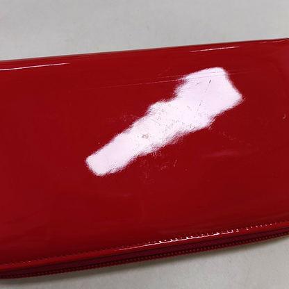 CHANEL CIRCLED CC Pink Red Patent Leather Wallet Silver Hardware 17nan-(SKU)-951860808