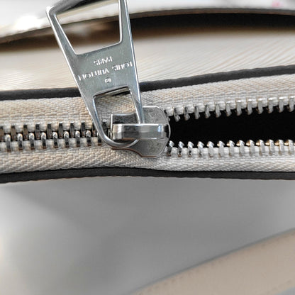 LOUIS VUITTON MARELLE White EPI Leather Wave Pattern Shoulder Bag Crossbody Handbag with Silver Hardware and 2 Detachable Straps-(SKU)-969150046