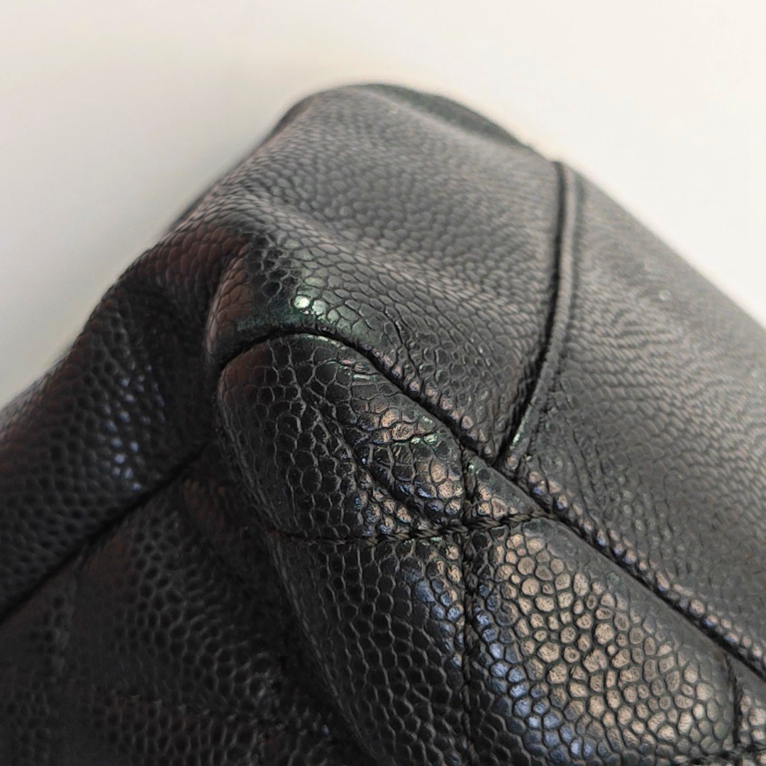 CHANEL CHANEL GST Large Size Black Calfskin Quilted Cannage Shoulder Bag Tote Bag Silver Hardware 15K Clasp-(SKU)-965088697