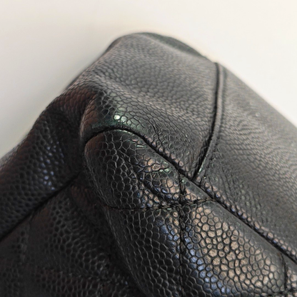 CHANEL CHANEL GST Large Size Black Calfskin Quilted Cannage Shoulder Bag Tote Bag Silver Hardware 15K Clasp-(SKU)-965088697