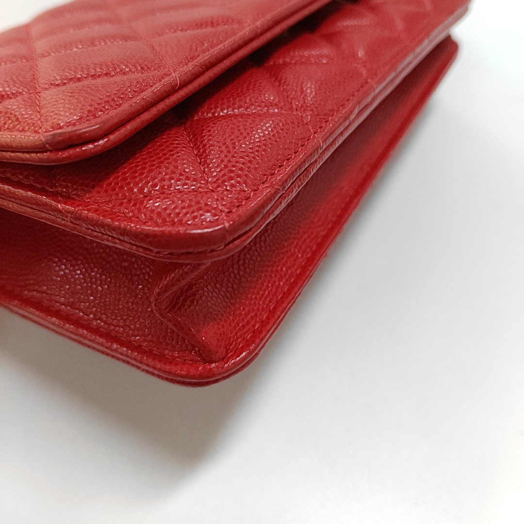 CHANEL WOC Orange Calfskin Quilted Crossbody Shoulder Bag Golden Hardware 28 Flap-(SKU)-957247135