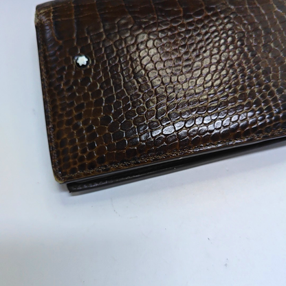 MONTBLANC MeisterstuckBrown Leather Embossed Wallet-(SKU)-936130123