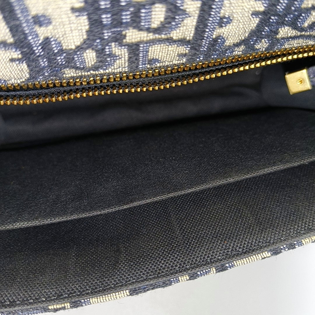 DIOR 30 Montaigne Blue Canvas Monogram Embossed Montaigne Bag Shoulder Bag with Detachable Strap-(SKU)-970899095