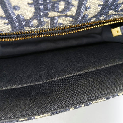 DIOR 30 Montaigne Blue Canvas Monogram Embossed Montaigne Bag Shoulder Bag with Detachable Strap-(SKU)-970899095