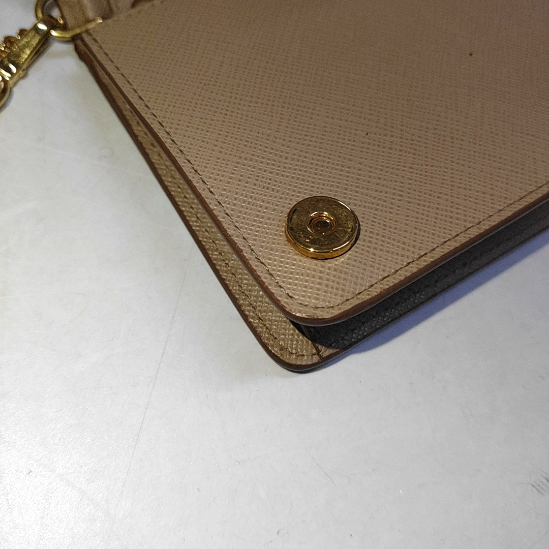 PRADA Khaki Calfskin Crossgrain Crossbody Bag Single Shoulder Bag Golden hardware Removable shoulder strap-(SKU)-941086582