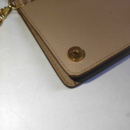 PRADA Khaki Calfskin Crossgrain Crossbody Bag Single Shoulder Bag Golden hardware Removable shoulder strap-(SKU)-941086582