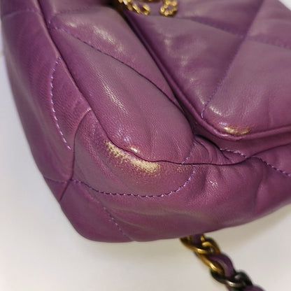 CHANEL CHANEL 19 Small Pastel Pink Lamb Leather Quilted Stitch Shoulder Bag Crossbody Bag Gold Silver Rhodium Hardware 30 Clasp-(SKU)-966023711
