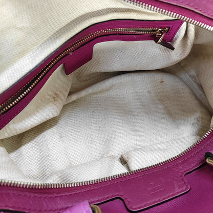 GUCCI Pink Calf Leather Grained Handbag Golden hardware-(SKU)-950007932