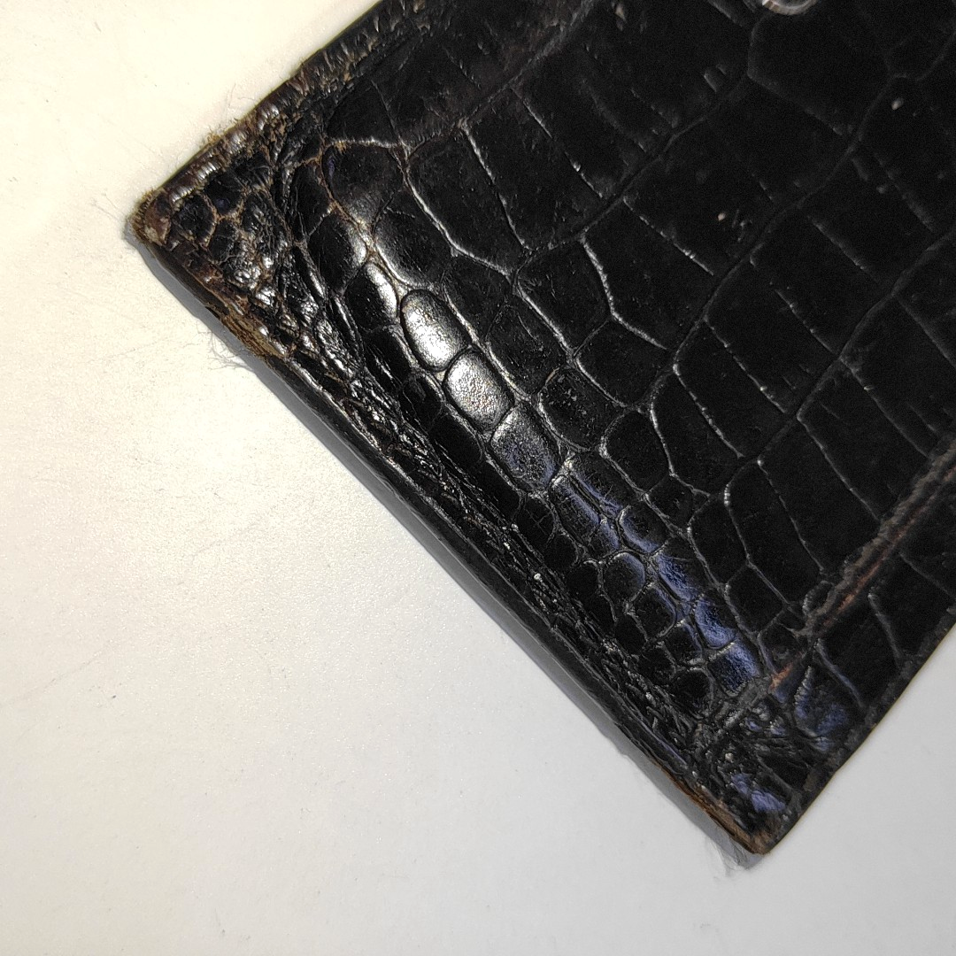 MONTBLANC Black Leather Textured Card Case Silver Hardware-(SKU)-938883863