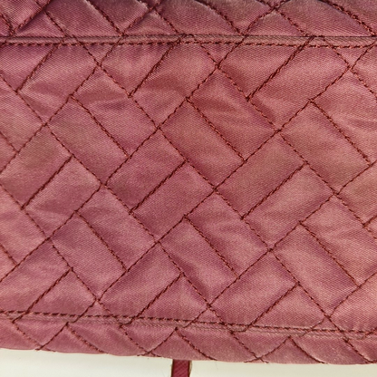 PRADA Pink Fabric Quilted Tassel Crossbody Bag Golden hardware-(SKU)-932708784