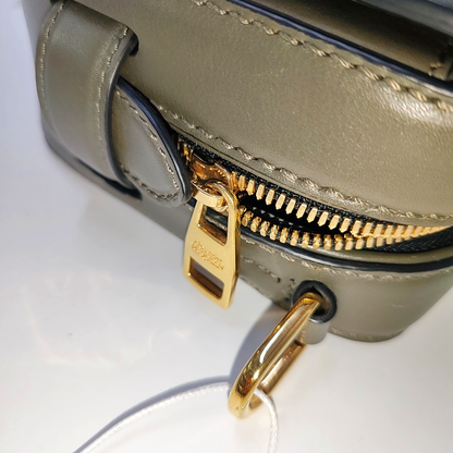 Alexander McQUEEN Camera Bag Dark Green Calfskin Embossed Single Shoulder Bag Golden hardware Removable shoulder strap-(SKU)-940170035