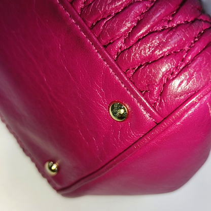 COACH MADISON Fuchsia Leather Single Shoulder Handbag Crossbody Golden hardware-(SKU)-941851369