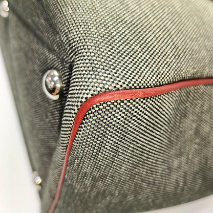 HERMÈS Victoria 42 Graphite Gray Canvas Handbag Silver Hardware T-(SKU)-969027331