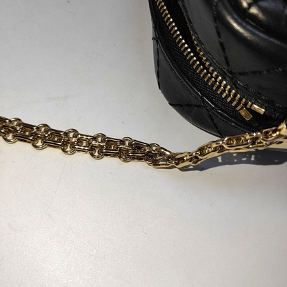 CHANEL 2.55 Mini Black Calfskin Quilted Shoulder Bag with Gold Hardware, 27 Clutch-(SKU)-935562436