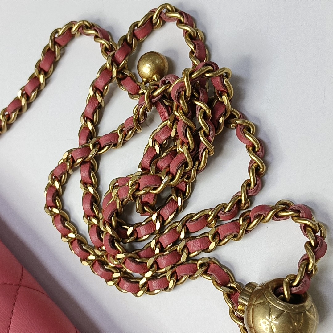 CHANEL TRENDY CC Pink Lamb Leather Quilted Shoulder Bag with Removable Strap-(SKU)-958650278