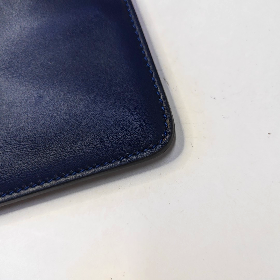 GIUSEPPE ZANOTTI Dark Blue Leather Clutch Silver Hardware-(SKU)-940352011