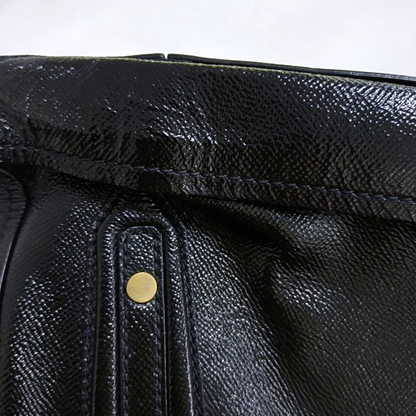 BURBERRY Somerford Black Leather Stud Single Shoulder Handbag Golden Silver Hardware Removable shoulder strap-(SKU)-960988293