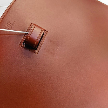HERMÈS Baton De Craie Bronze BOX Leather Single Shoulder Bag Crossbody Bag Silver Hardware X-(SKU)-967228707