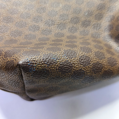 CELINE Brown Coated Canvas Triumph Clutch Golden hardware-(SKU)-950486947