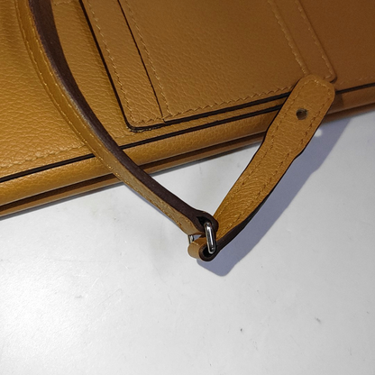 HERMÈS Passant Sesame Brown Evercolor Leather Crossbody Shoulder Bag Handbag Clutch Silver Hardware Z Stamp Removable Strap-(SKU)-928383269