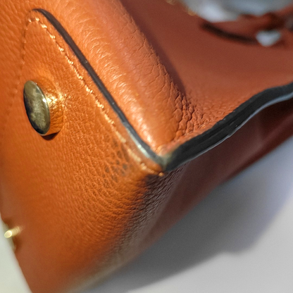 MICHAEL KORS Mercer Large size Orange Cowhide Single Shoulder Bag Crossbody Tote Golden hardware Removable shoulder strap-(SKU)-929074479