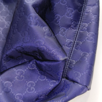GUCCI Tote bag Dark Blue Nylon Monogram Pattern Handbag Single Shoulder Bag Golden hardware-(SKU)-952740386