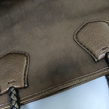 CELINE Tote bag Brown Canvas Shoulder Bag Silver Hardware-(SKU)-950569328