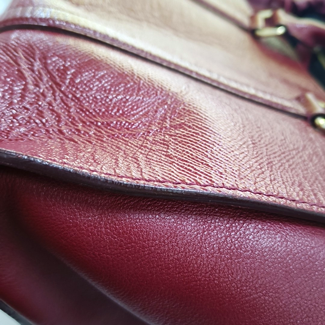 BURBERRY Dinton Red Cowhide Tote Bag Golden hardware-(SKU)-944819144