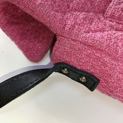 CHANEL 2.55 Maxi Super Large Pink Wool Quilted Matelassé Shoulder Bag Crossbody Bag Rutenium Hardware 13 Clasp-(SKU)-965133439