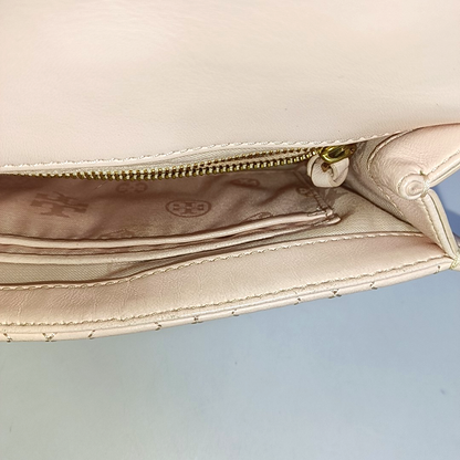 TORY BURCH Fleming Small size Pink Sheepskin Quilted Crossbody Bag Single Shoulder Bag Golden hardware-(SKU)-942795679