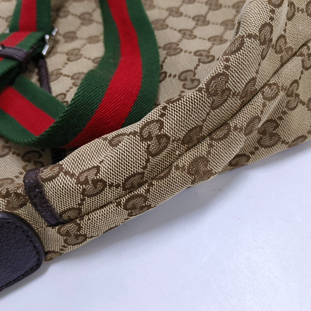 GUCCI GG Imprime Khaki Canvas Monogram Crossbody Shoulder Bag Silver Hardware-(SKU)-958715963