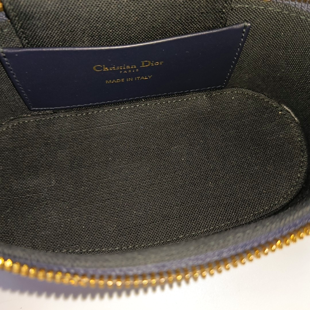 DIOR 30 Montaigne Mini Blue Canvas Monogram Embroidered Shoulder Bag Crossbody Handbag Gold Hardware Removable Strap-(SKU)-965602626