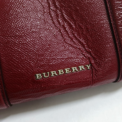 BURBERRY Dinton Red Cowhide Tote Bag Golden hardware-(SKU)-944819144