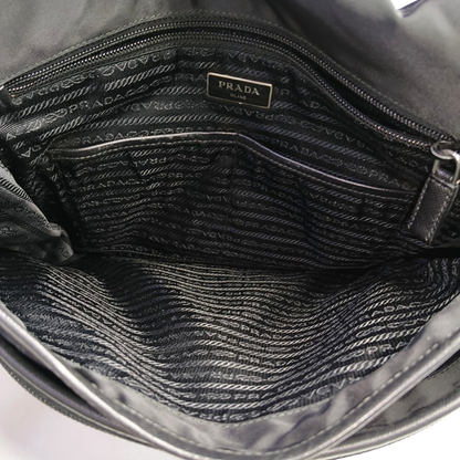 PRADA Black Nylon Single Shoulder Bag Crossbody Bag Silver Hardware-(SKU)-954414851