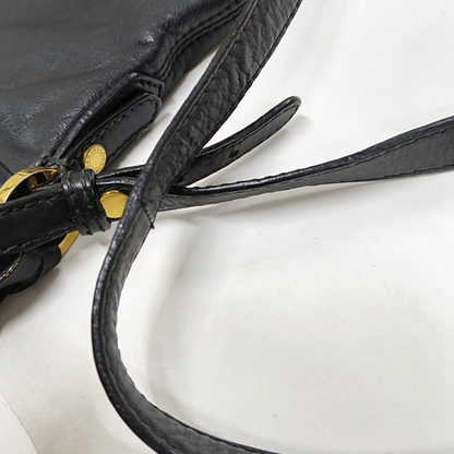 BVLGARI Black Leather Crossbody Bag Single Shoulder Bag Golden hardware Removable shoulder strap-(SKU)-929674210