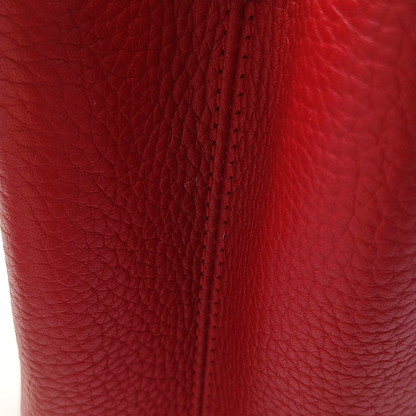 LOUIS VUITTON CAPUCINES Medium Red Leather Diagonal Shoulder Bag with Detachable Strap-(SKU)-958635265