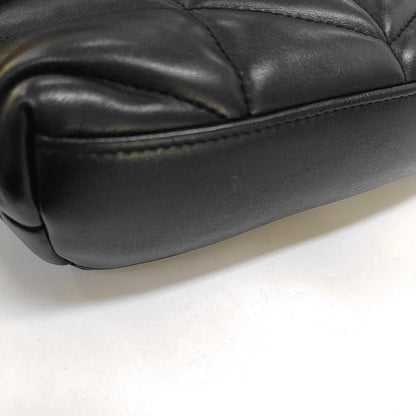 YSL PUFFER Mini Black Sheepskin Quilted V-Stripe Envelope Bag Crossbody Shoulder Bag Golden Hardware-(SKU)-967113797