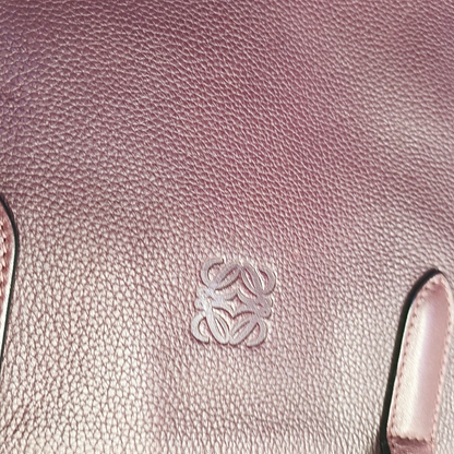 LOEWE Toledo Burgundy Cowhide Tote Handbag Silver Hardware-(SKU)-952969299