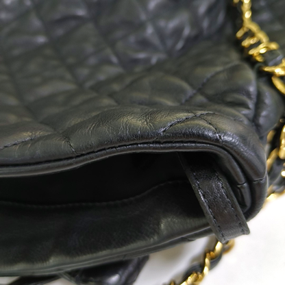CHANEL CHAIN ME Black Pebbled Leather Quilted Crossbody Shoulder Bag with Gold Hardware, 14 openings-(SKU)-953577261