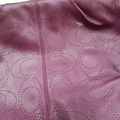 COACH Fuchsia Leather Cut-Out Sling Bag Silver Hardware Removable shoulder strap-(SKU)-928562151