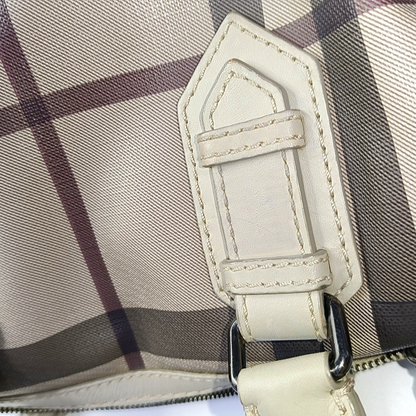BURBERRY Gray coated canvas handbag, crossbody bag Silver Hardware-(SKU)-945698087
