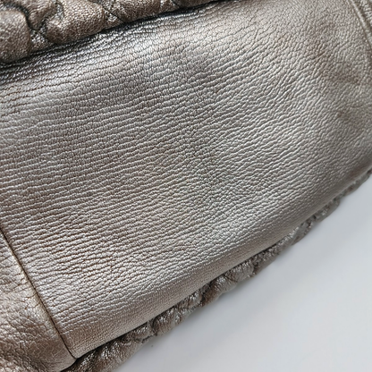 Alexander McQUEEN Silver Leather Quilted Single Shoulder Bag Tote Bag Silver Hardware-(SKU)-14444557