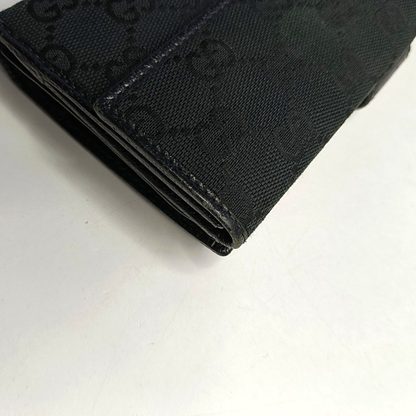 GUCCI Black Canvas Vintage Wallet Golden hardware-(SKU)-958453110